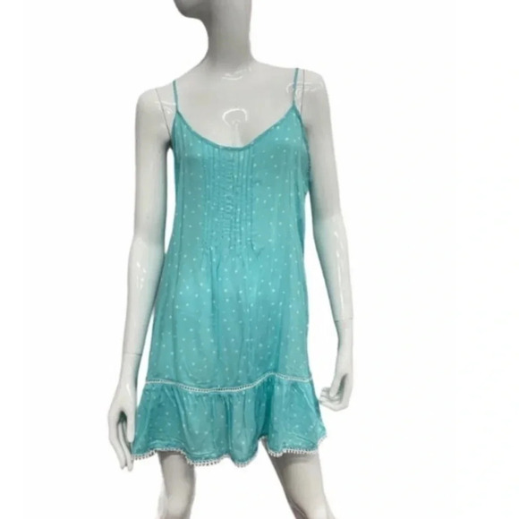 NWT Ocean Drive Boho Mini Star Ruched Ruffle Dress M - Picture 1 of 2
